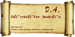 Dörnhöfer András névjegykártya