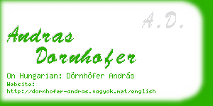 andras dornhofer business card